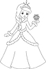 Vector clipart: winter princess coloring page