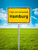 Signo de la ciudad de Hamburgo | Foto de stock