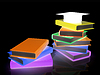 Sombrero de la graduación con los libros | Ilustración