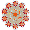 Vector clipart: Circular pattern with birds and flowers for design