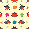 Vector clipart: pattern of ladybugs