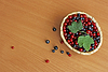 Berries in wicker basket | Stock Foto