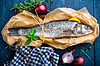 Roh Seebarsch Fisch | Stock Foto