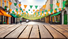 Empty wooden table, blurred bokeh background  | Stock Foto