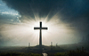 Jesus Christ cross, Christian cross on a background of  | Stock Foto