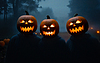Halloween-Konzept, Menschen in festlichen Kostümen für hallo | Stock Foto