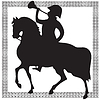 Vector clipart: Horseman abstract silhouette