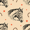 Seamless pattern horse head