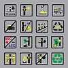 Vector clipart: Icons Measuring device for oil pipeline on grey