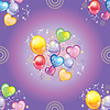 Vector clipart: Seamless pattern with colorful balloons on purple