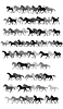 Vector clipart: Set of horses silhouettes in black and grey