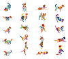 Vector clipart: Set of colorful terrier dogs