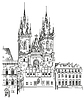 Tyn Kirche in Prag | Stock Vektrografik