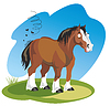 Vector clipart: Funny cartoon horse