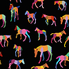 Vector clipart: Seamless pattern with colorful foals