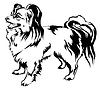 Decorative standing portrait of dog Papillon