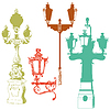 Vector clipart: Set of colorful street lanterns