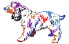 Colorful decorative standing portrait of dog Russia