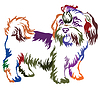 Colorful decorative standing portrait of dog