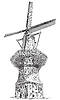 Vector clipart: Windmill De Gooyer in Amsterdam