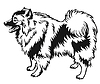 Vector clipart: Decorative standing portrait of Keeshound