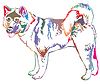 Colorful decorative standing portrait of american