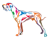 Colorful decorative standing portrait of Great