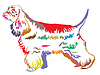 Colorful decorative standing portrait of American