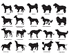 Vector clipart: Set of dogs silhouettes-