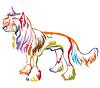 Colorful decorative standing portrait of Chinese