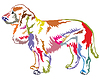Colorful decorative standing portrait of dog Field