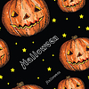Seamless pattern with Halloween pumpkin