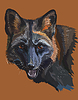 Vector clipart: Colorful portrait of black fox