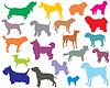 Vector clipart: Set of colorful dogs silhouettes-
