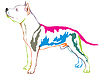 Colorful decorative standing portrait of American