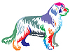 Vector clipart: Colorful decorative standing portrait of