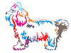 Vector clipart: Colorful decorative standing portrait of Bolonka