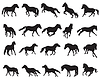 Set of horses silhouettes- | Stock Vector Graphics