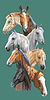 Postcard with horses-