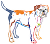 Colorful decorative standing portrait of American