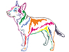 Colorful decorative standing portrait of