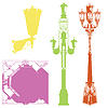 Vector clipart: Set of colorful street lanterns-