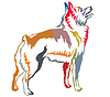 Vector clipart: Colorful decorative standing portrait of