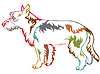 Vector clipart: Colorful decorative standing portrait of Wire Coat