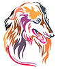 Vector clipart: Colorful decorative portrait of Collie