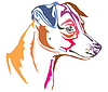 Colorful decorative portrait of Jack Russell Terrie