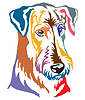 Colorful decorative portrait of Dog Airedale Terrie