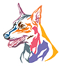 Colorful decorative portrait of Dog Miniature