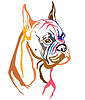 Colorful decorative portrait of Dog Boxer