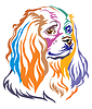 Vector clipart: Colorful decorative portrait of Dog Cavalier King